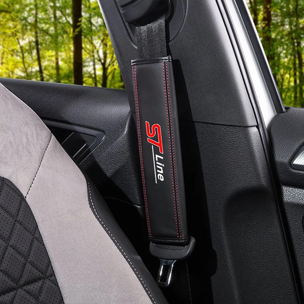 2 Stück Auto Gurtpolster Sicherheitsgurtbezug Schulterschutz Kompatibel mit für Ford ST Line Focus X 2 3 Mondeo Fiesta Kuga MK2 MK3 MK4 Innenausstattung Zubehör,C