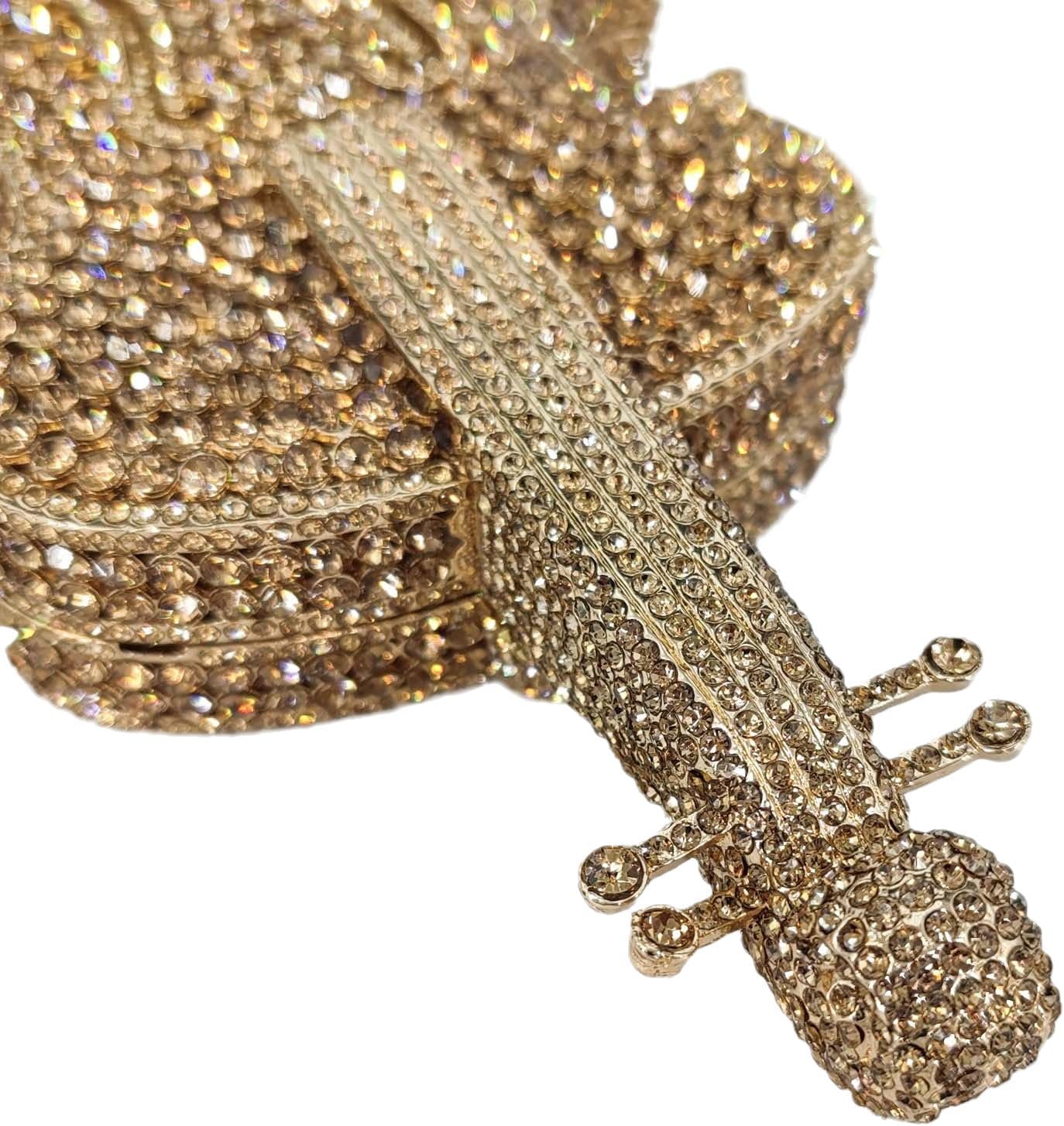 DJBM Cute Violin Rhinestone Evening Bag Chic Crystal Handbag Diamond Clutch Purse for Women Party Prom Banquet