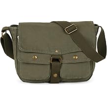 Alusbell Canvas Messenger Bag for Men Vintage Satchel Bag Travel Hobo Bag Casual Crossbody Shoulder Bag Sling Bag