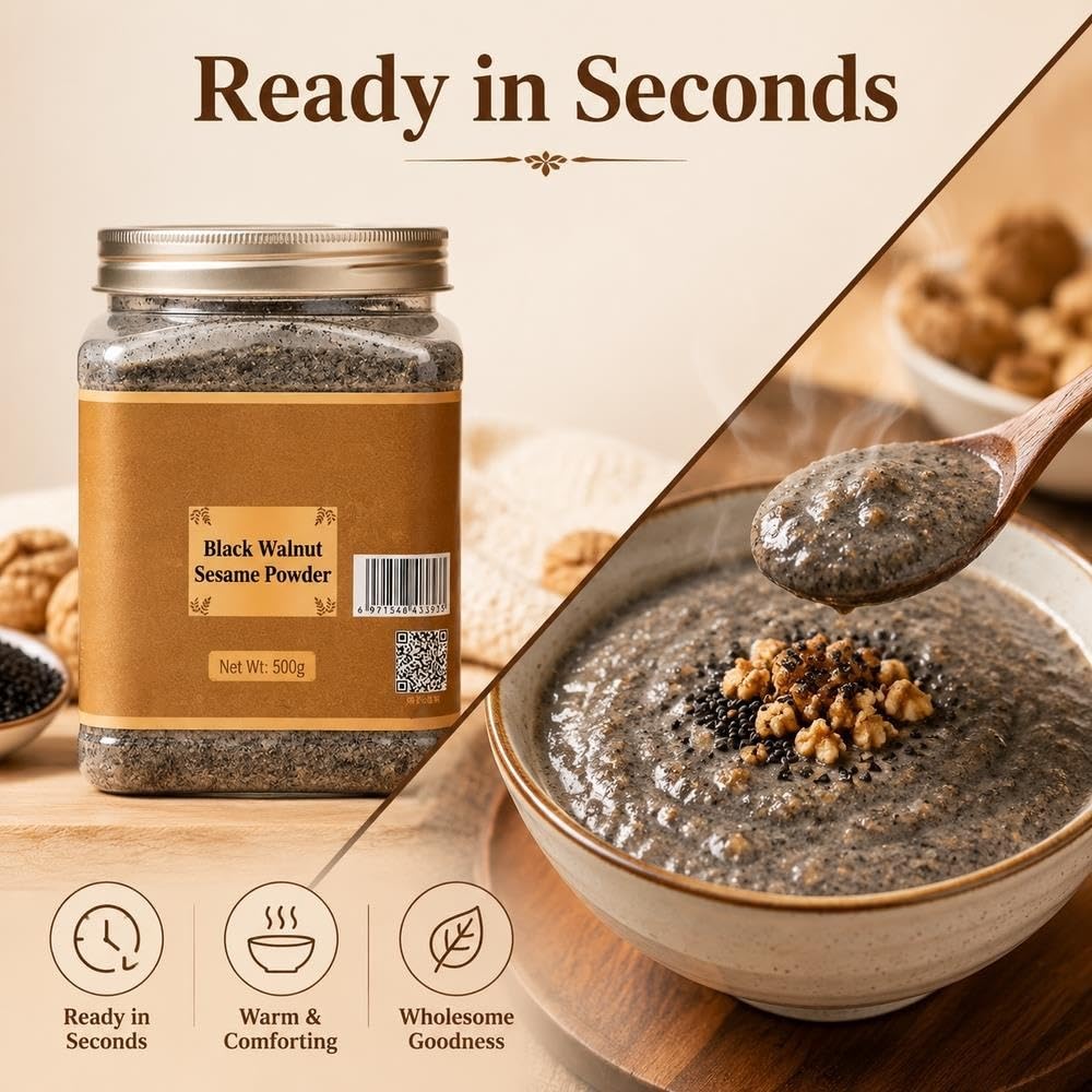 Bebida de desayuno en polvo de nuez y sésamo negro 500g