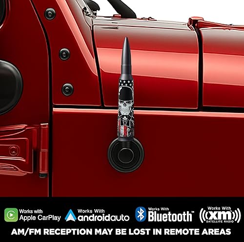 Miniatura 4 de EcoAuto Antena tipo bala para Jeep Wrangler JK & JL (2007-2023) y Jeep Gladiator - Antena Jeep Wrangler con diseño antirrobo - Antena de camión