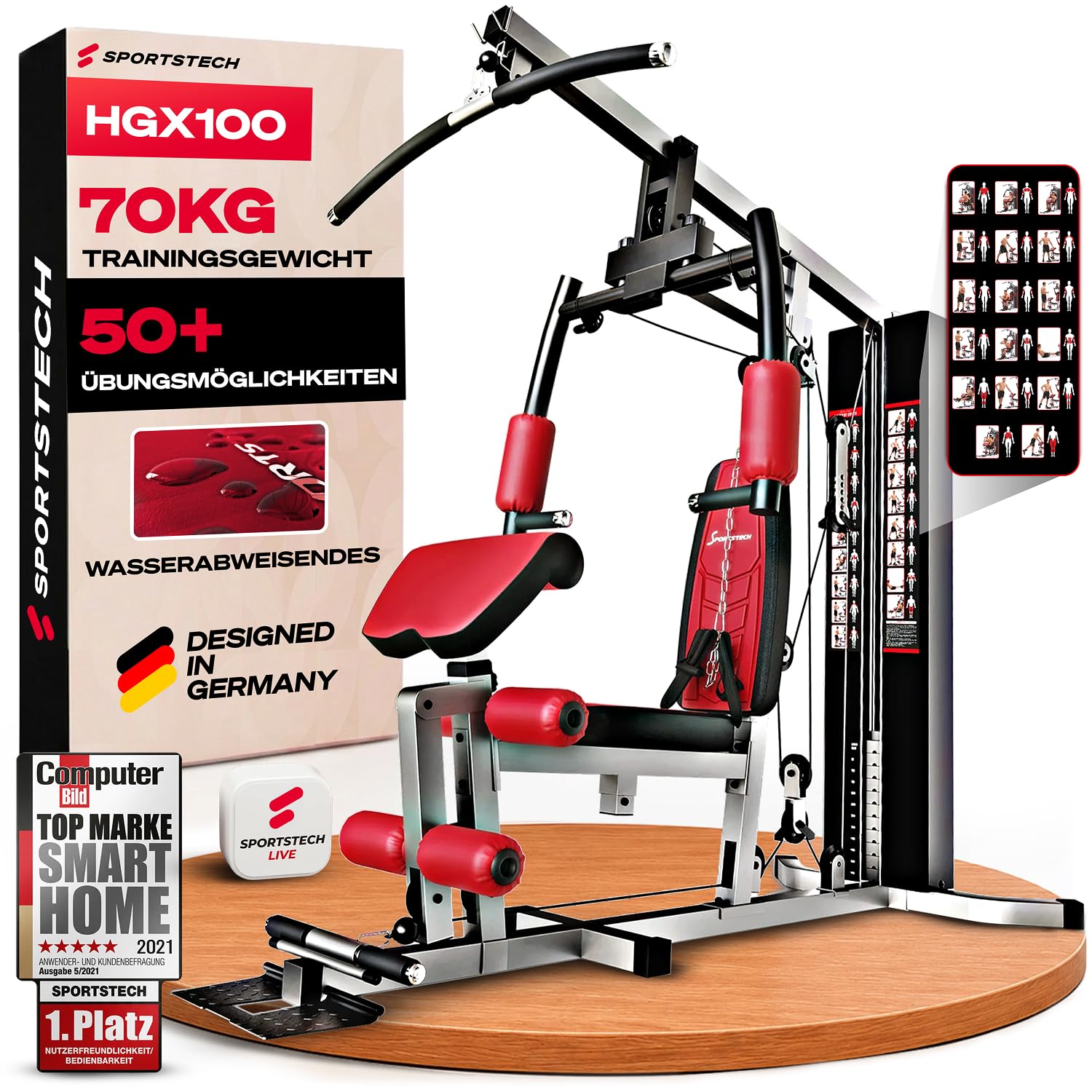 Sportstech Einzigartige Premium Kraftstation HGX100 oder
