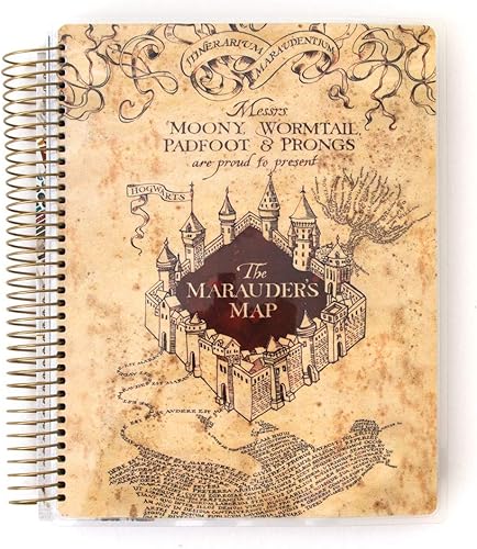 Paper House Productions Harry Potter - Planificador de 12 meses sin fecha de 9.5 pulgadas con calcomanías de bandera de mes y evento, mapa de