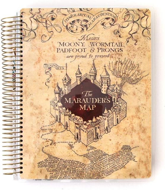 Paper House Productions PL-2005 Mapa do Marauder Harry Potter Planejador de 12 meses, sem data, capa laminada