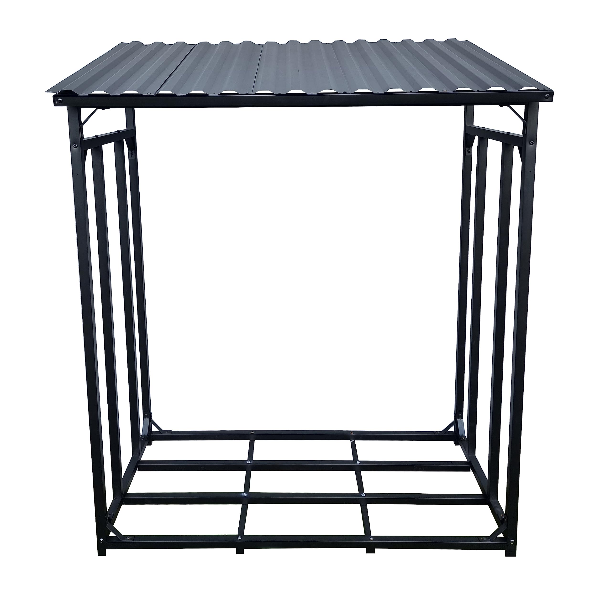 vanvilla Kaminholzregal außen Metall 135x70x165 cm 1,3 m³ Brennholzregal außen Holzlagerregal Holzlager aussen Größe ML
