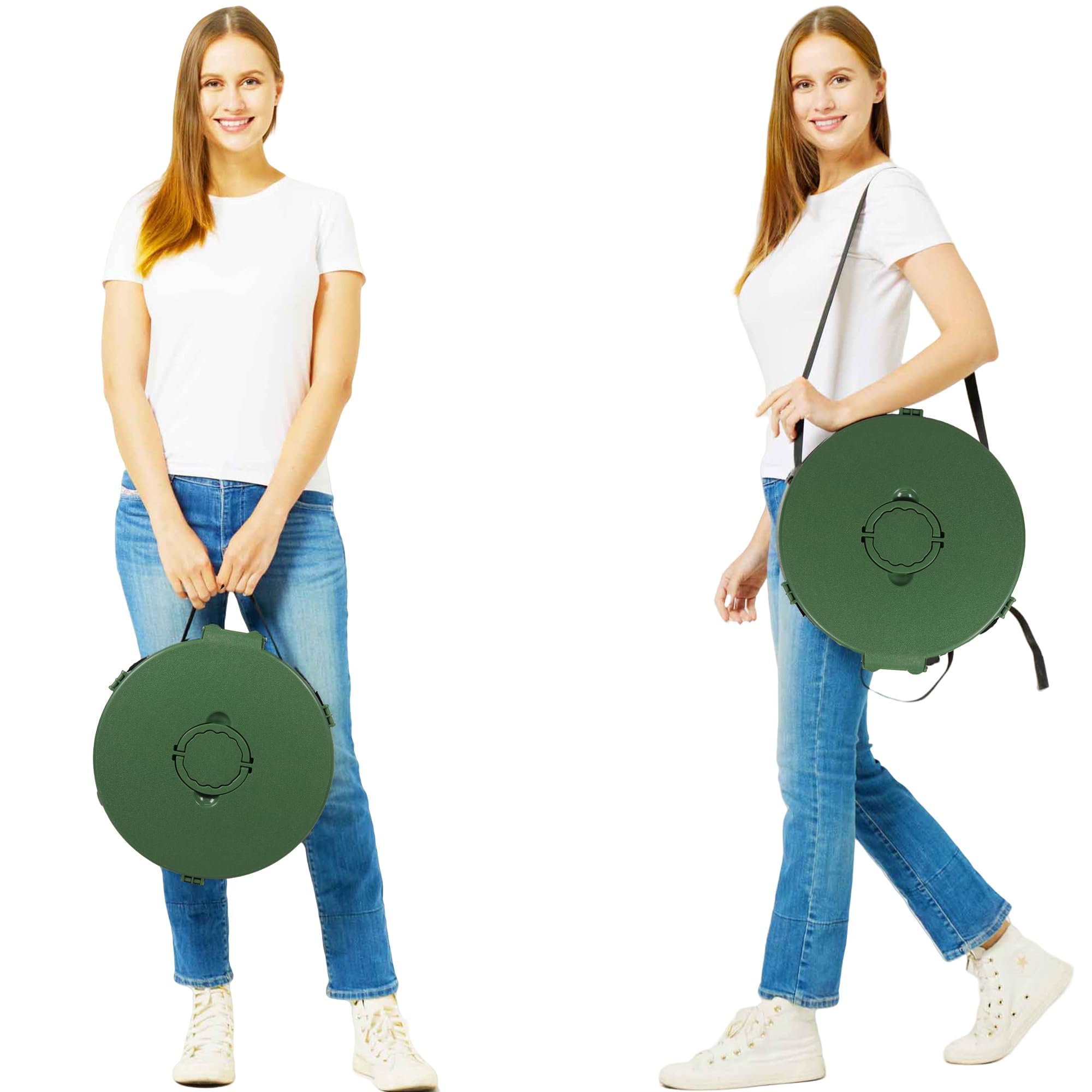 ALEVMOOM 2023 XXL Inodoro portátil actualizado para Acampar Inodoro de Viaje liviano con Asiento Inodoro Plegable retráctil para Acampar para Adultos Pesca Senderismo Atascos de tráfico