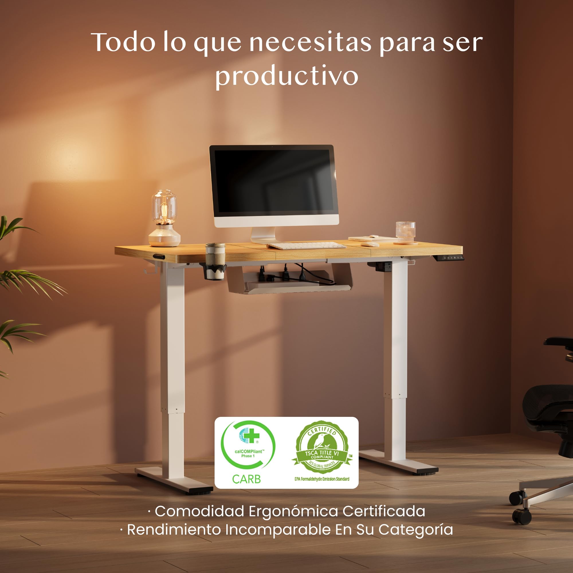 FLEXISPOT Escritorio Elevable Eléctrico 140x60cm, Mesa Escritorio Elevable, Standing Desk Regulable con Memoria, Sistema Anticolisión, Carga 100KG, Mesa Oficina para Casa, Teletrabajo y Gaming, Arce