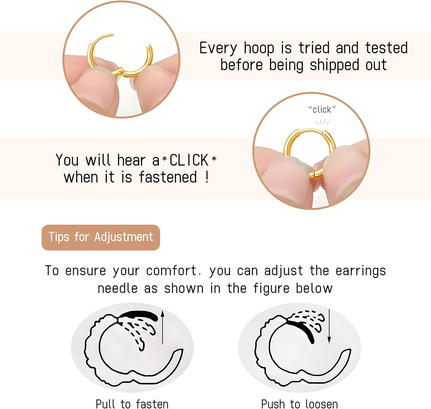 Cartilage Daith Earrings For Women Small 14K Gold Plated Hoop Hypoallergenic Helix Piercing Huggie Surgical Steel Diamond Implant Cubic Zirconia Jewelry - Image 4