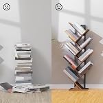 HOOBRO La bibliothèque d'arbres, 9-Tier Bibliothèque étagères en bois, rack de rangement, pour l'affichage des CD, Livres dans le salon, Bureau à la maison, box de rangement en bois pour chambre, Rustic Brown BF08SJ01G1