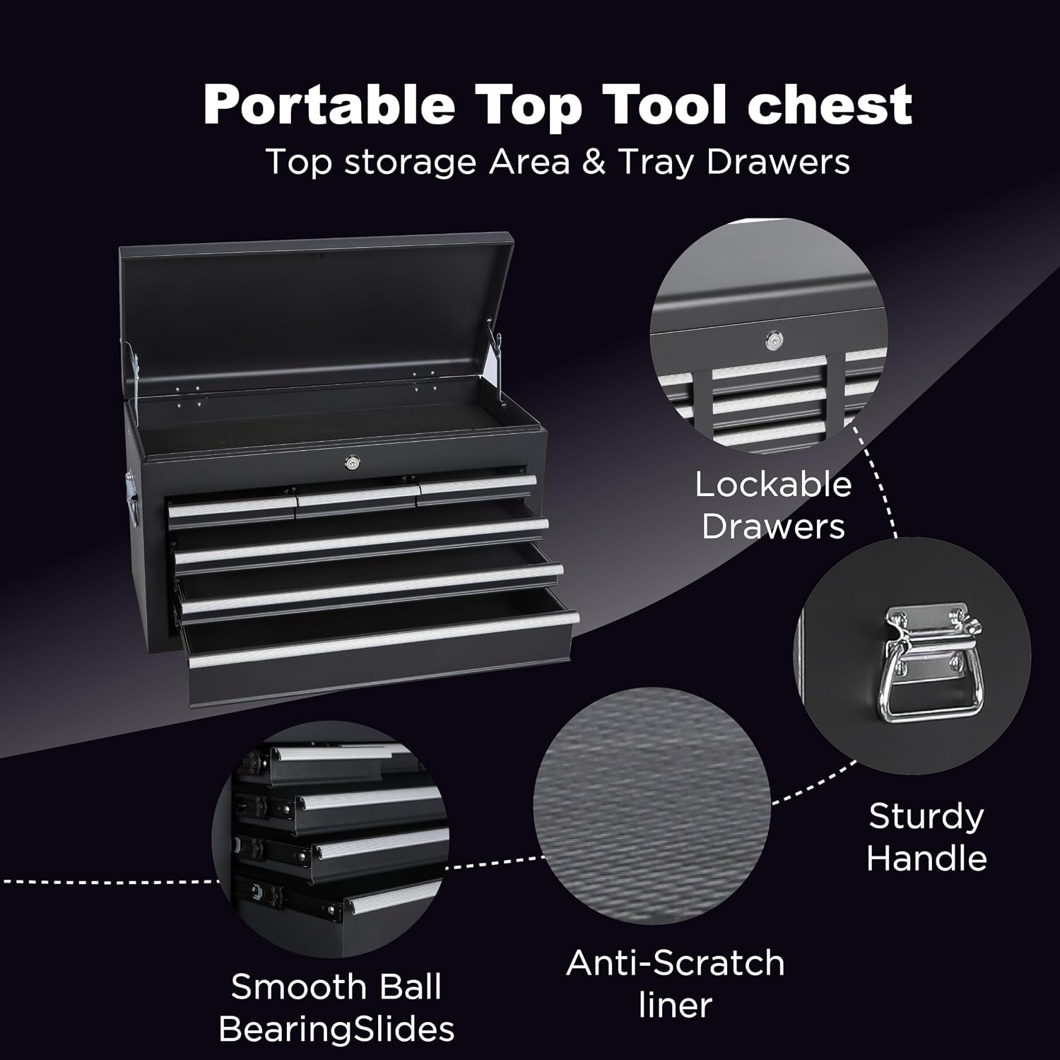 8 Drawers Tool Cart on Wheels with 1 Cabinet, Multifunctional Removable Rolling Storage Tool Chest Set,Tool Trolley Organizer Tool Box for Garage,Warehouse,Workshop,Repair Shop (42.5"H - Black)