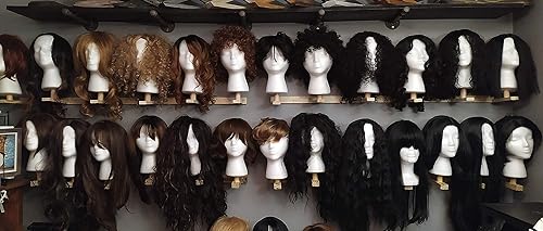 Miniatura 3 de SawMaw - Estante colgante para pelucas, organizador de pelucas de montaje en pared para múltiples pelucas, diseño patentado, hecho de madera maciza