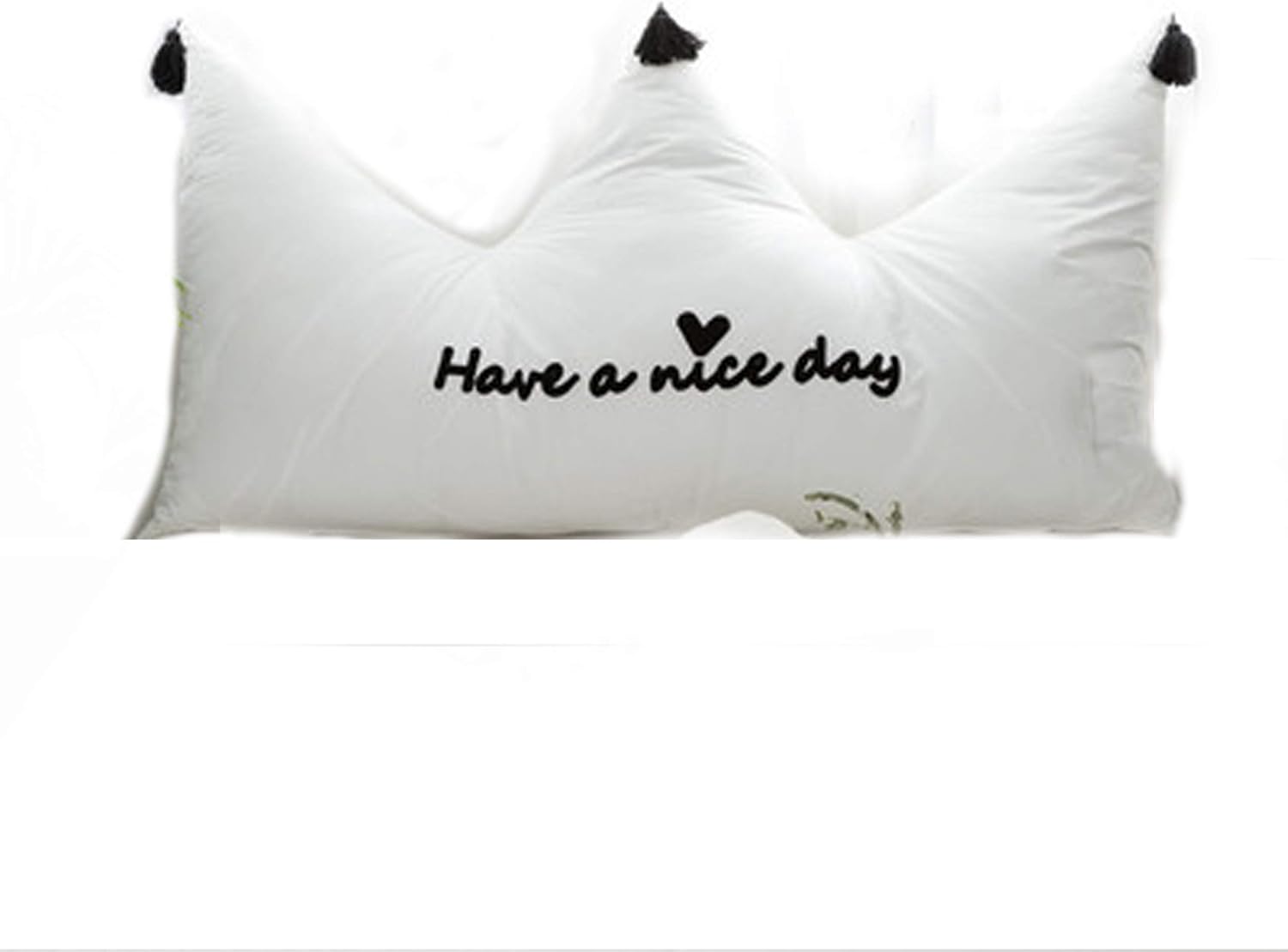 Crown Shaped Pillow Cotton Bed Pillow Backrest Reading Pillow Kids Room Decorative Pillow Gift Idea (120 x 80 cm /47 x 31 Inch) (White)