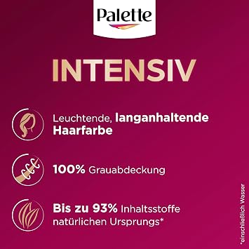 Palette Intensive Cream Colouration 3-65/750 Chocolate Brown (2 x 115 ml) Permanent Hair Colour for Bright Long-Lasting Colour Brilliance and 100% Grey Coverage
