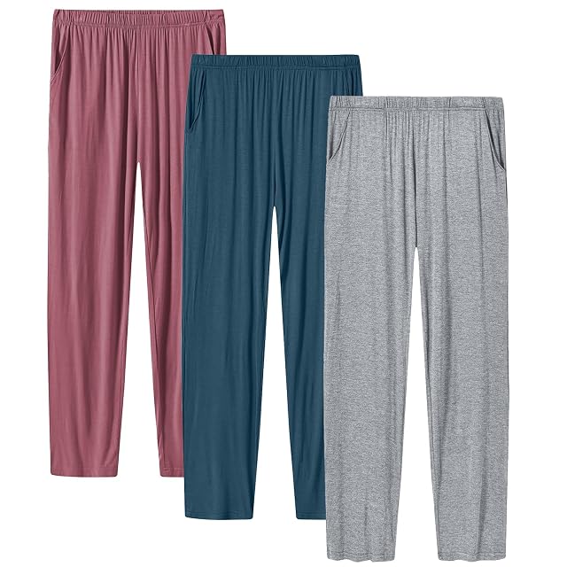 JINSHI Womens Pajama Pants with Pockets Soft Comfortable Lightweight Elastic Drawstring Modal Pajama Bottoms Lounge Pants