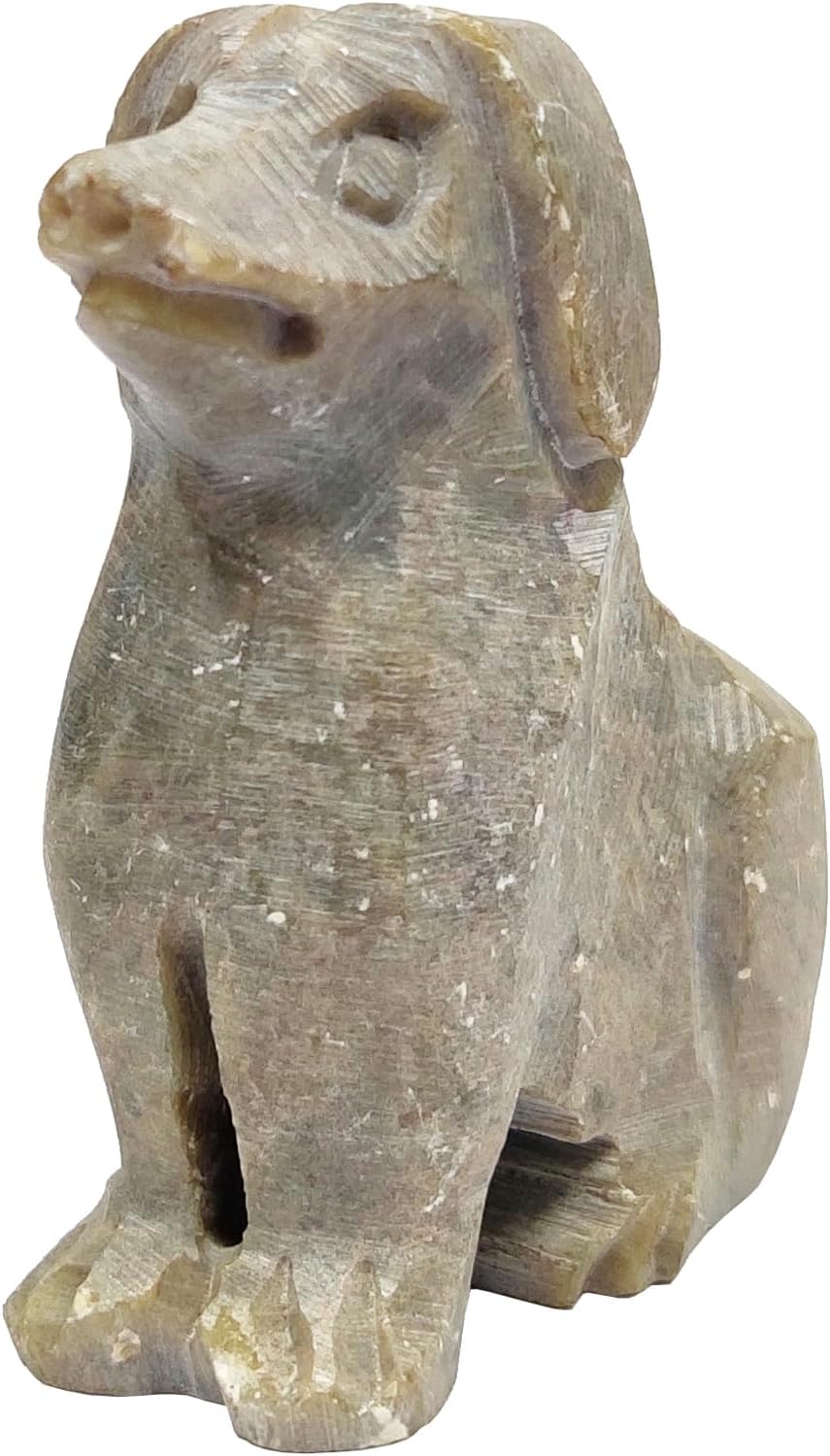 Purpledip Stone Dog Bulldog: Collectible Mini Statue, Adorable Showpiece (12475)