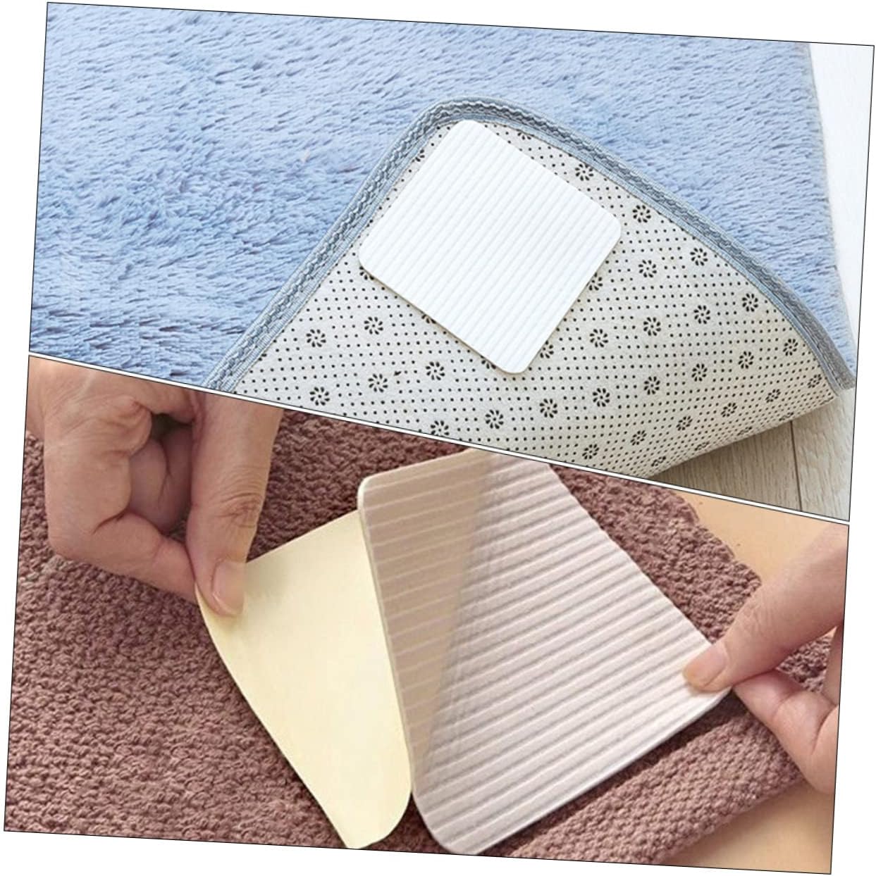20pcs Non- Rug Pad Stickers Adhesive Carpet Tape for Hardwood Floors Removable Gripper for Area Rugs for Living Room Kitchen and Office Use