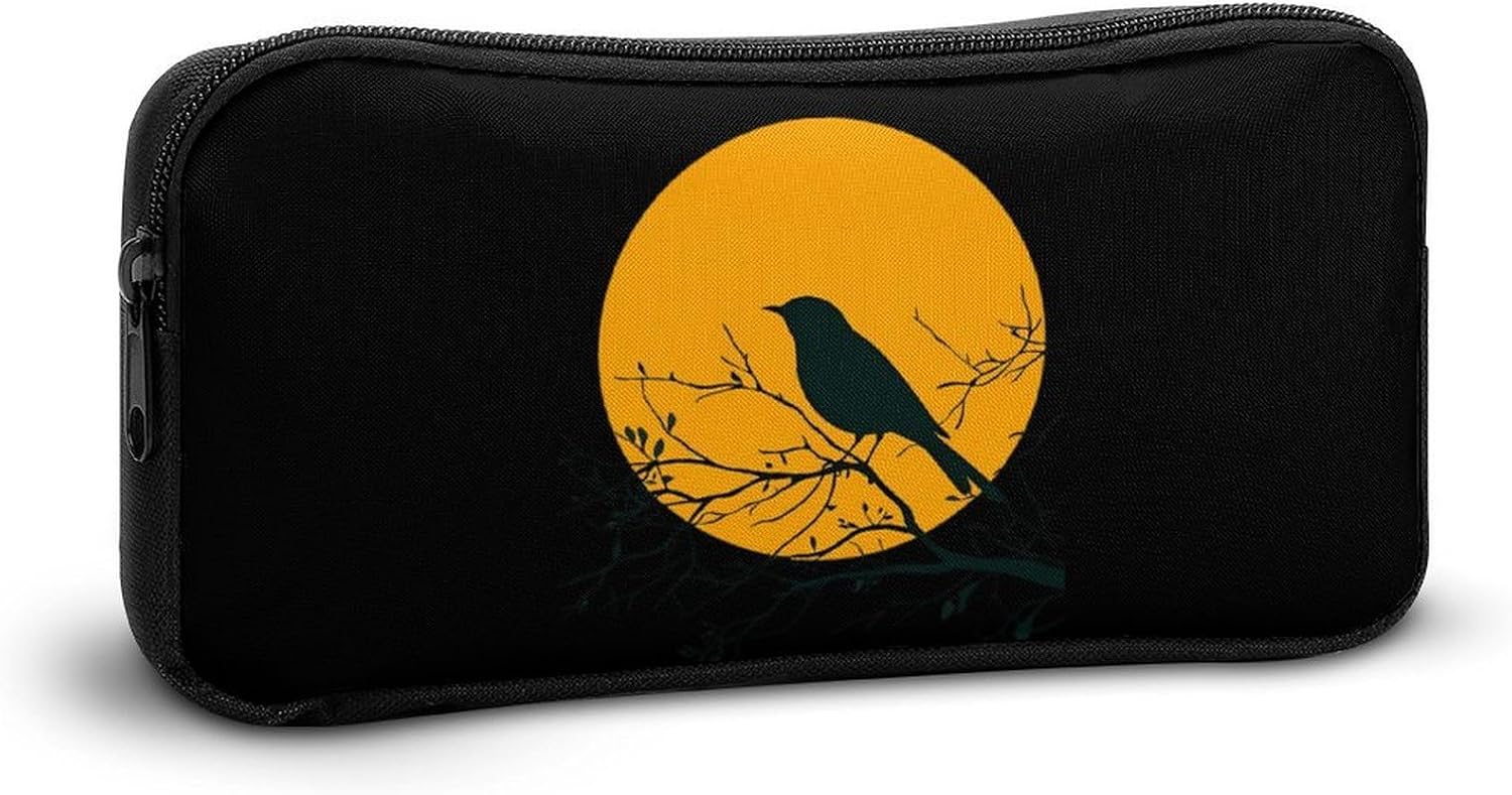 Silhouette of Bird Moon Travel Cosmetic Bag Makeup Bag image 5