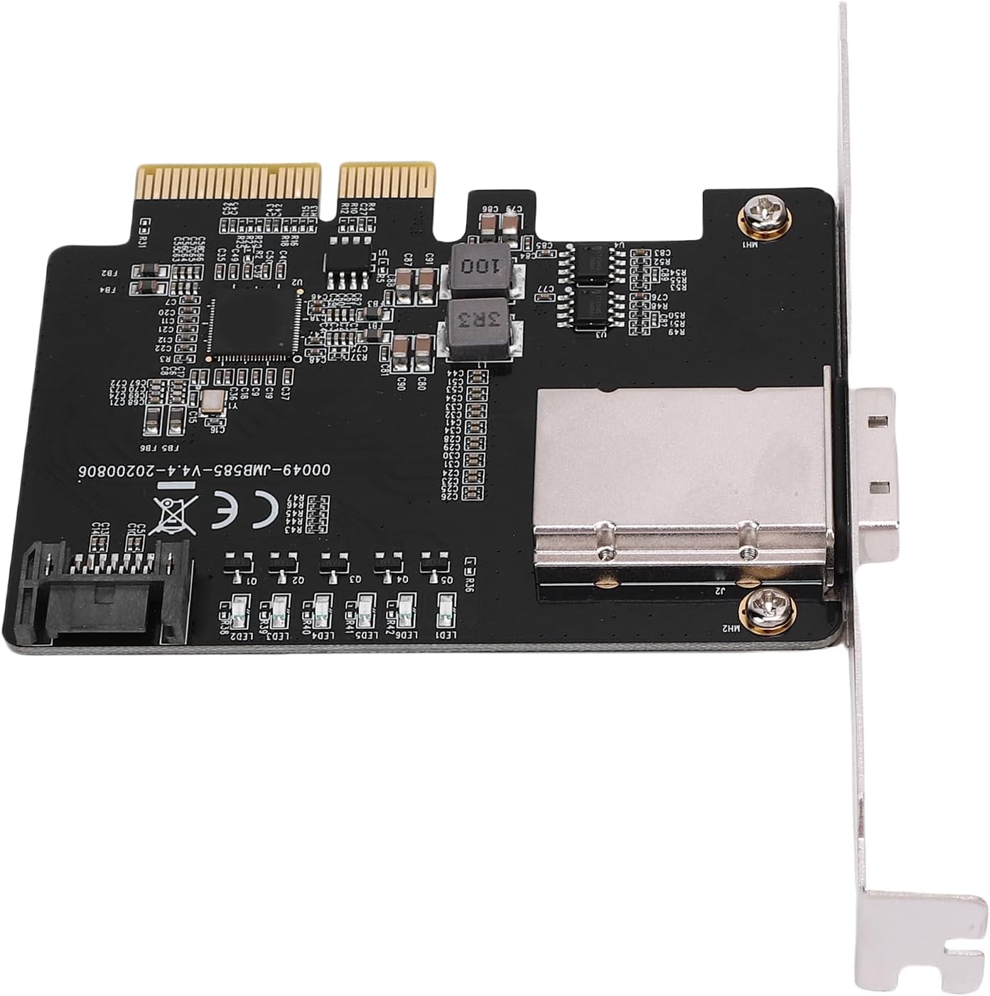 Dioche PCIE X4 to Small Adapter Card SSD Disk Expansion Controller for 5Gbps Data Transfer, Adds 4 III Ports Via PCI Slot, Compatible with 7/8/10