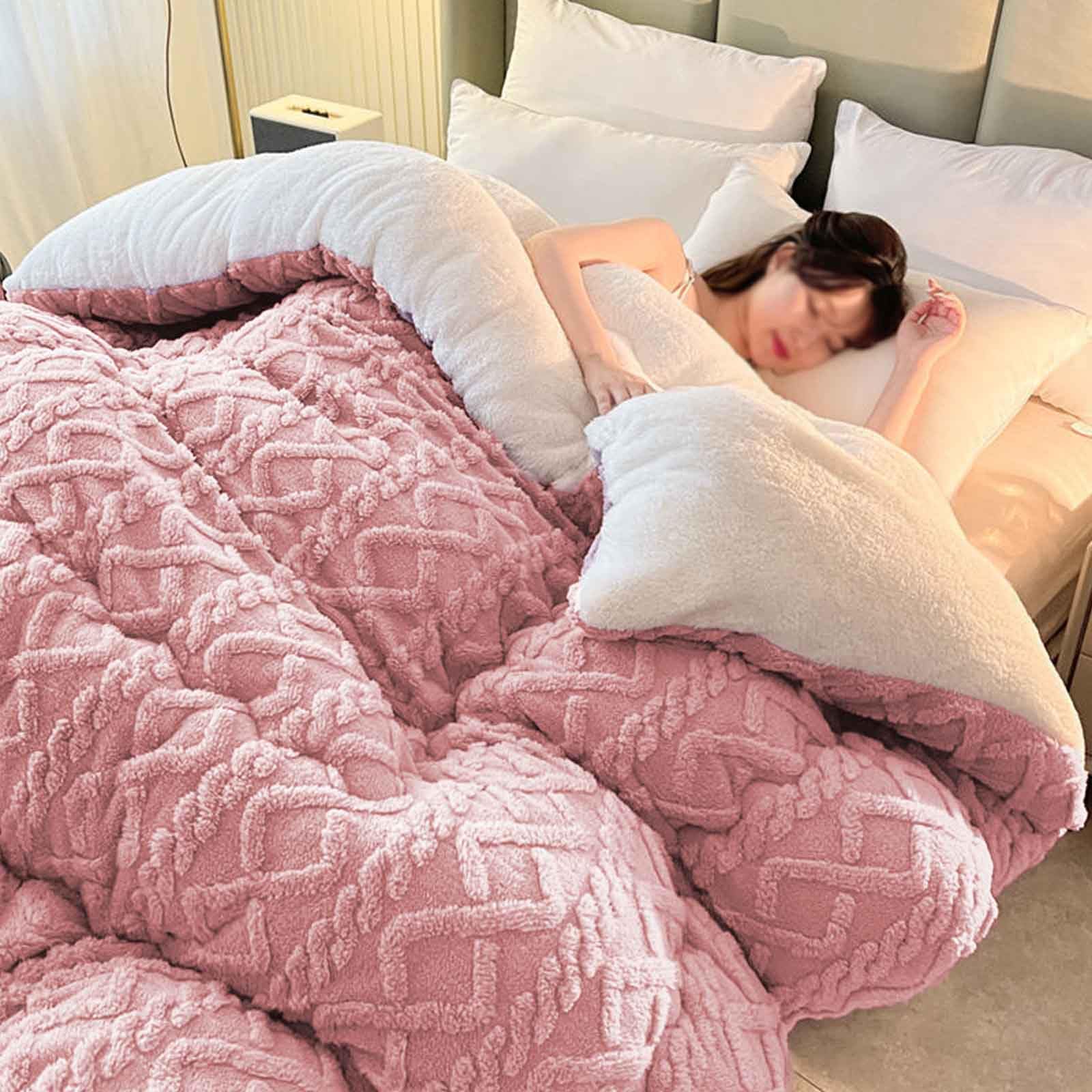 Couette Hiver Très Chaude Couette d'hiver Épaisse Et Chaude en Peau d'agneau Duveteux Couette Épaissir Consolateur Couette De Lit Doux Et Chaud pour(05,220 * 240cm/5kg)
