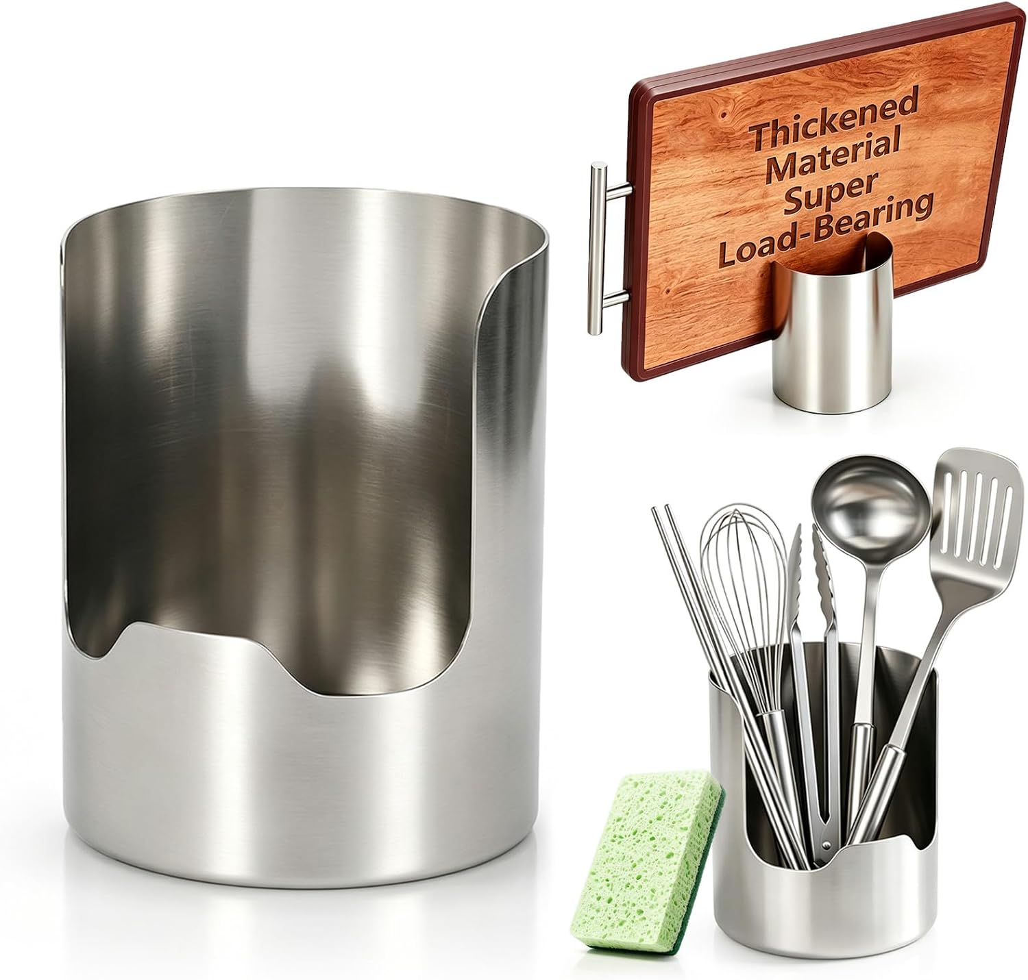 Thickened Stainless Steel Utensil Organizer – Pot Lid Holder Stand，1 PC