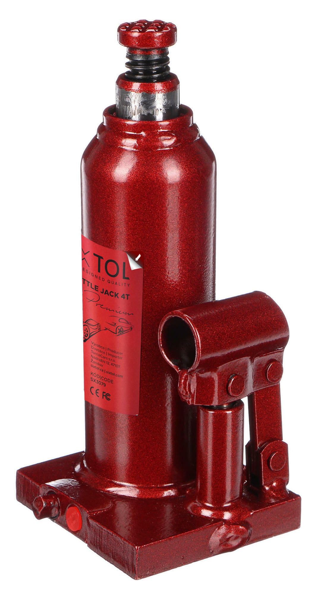 SX BOTTLE JACK PREMIUM 4T | Podnośnik hydrauliczny typu „butelka” | 4 tony | Kompaktowy | Stalowy