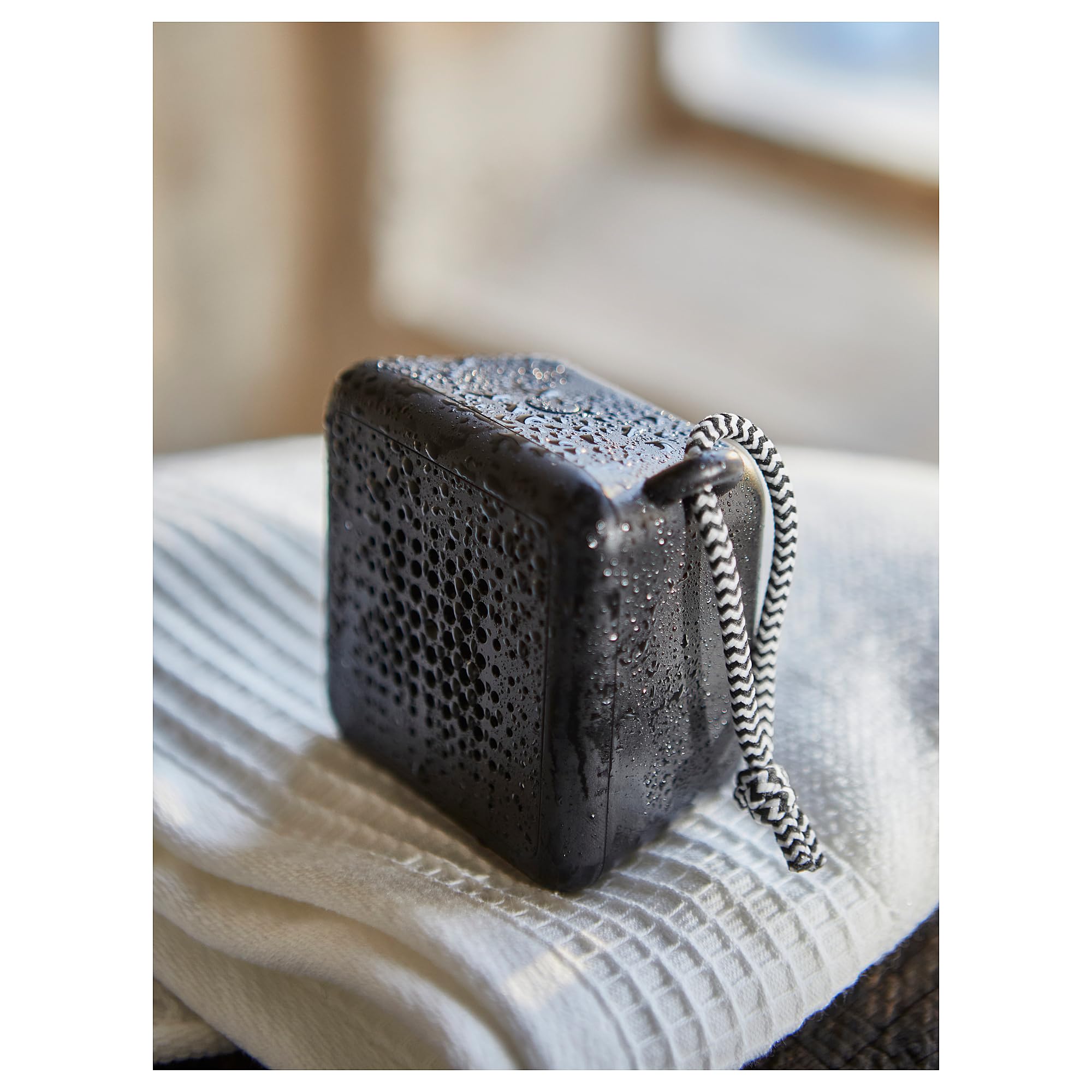 VAPPEBY altoparlante portatile bluetooth, impermeabile/nero
