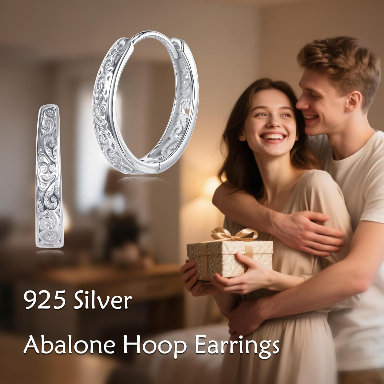 URONE Filigree Hoop Earrings 925 Sterling Silver Vintage Hoop Earrings Filigree Hoop Jewelry Gift For Women - Image 5