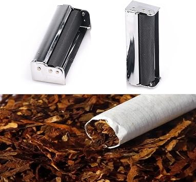 70MM Cigarette Roller with Lid, Metal Cigarette Rolling Machine 70mm Cigarette Maker with Rolling Papers