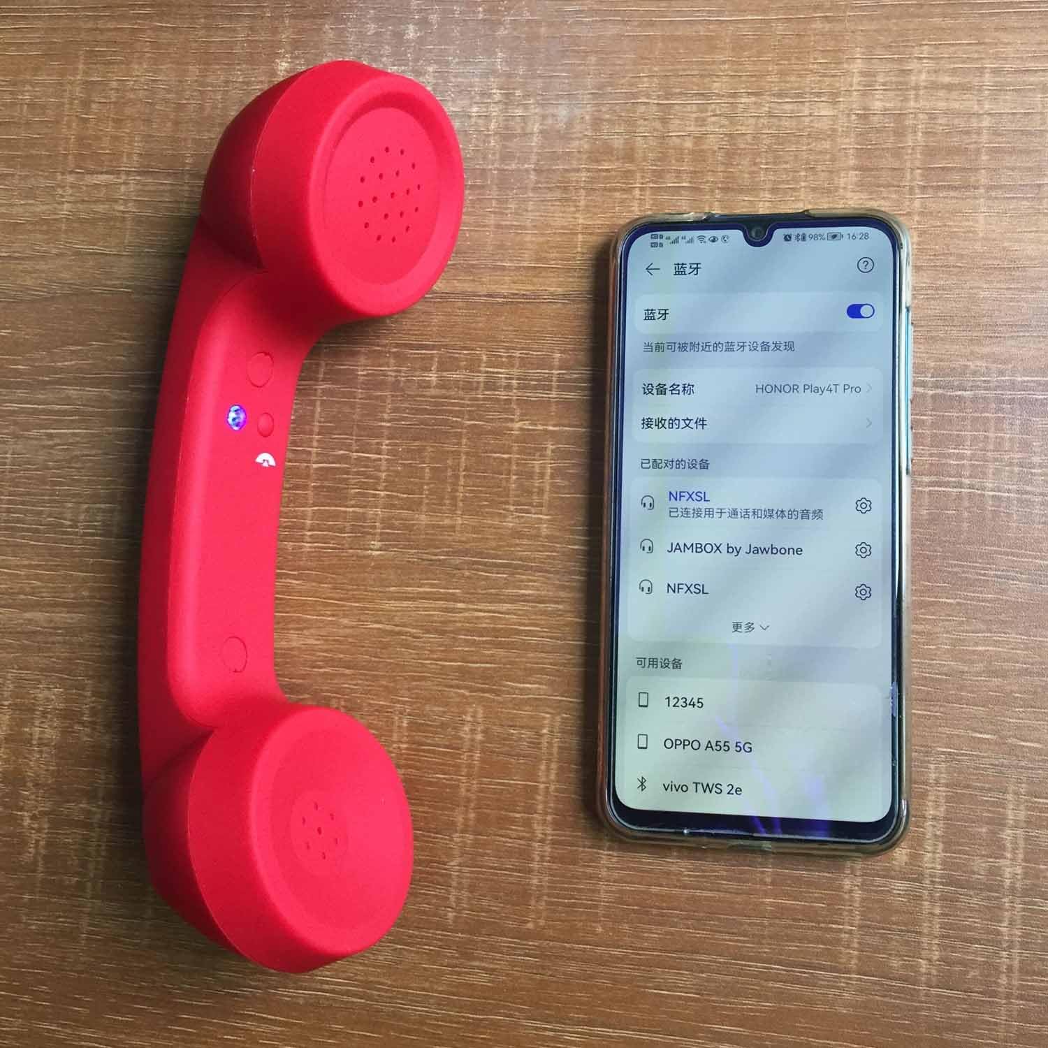 Retro Phone Handset for Cell Phone, Wireless Bluetooth Retro Telephone Handset Mic Headphones Comfort Retro Cell Phone Handset Mic Speaker Phone Call Receiver