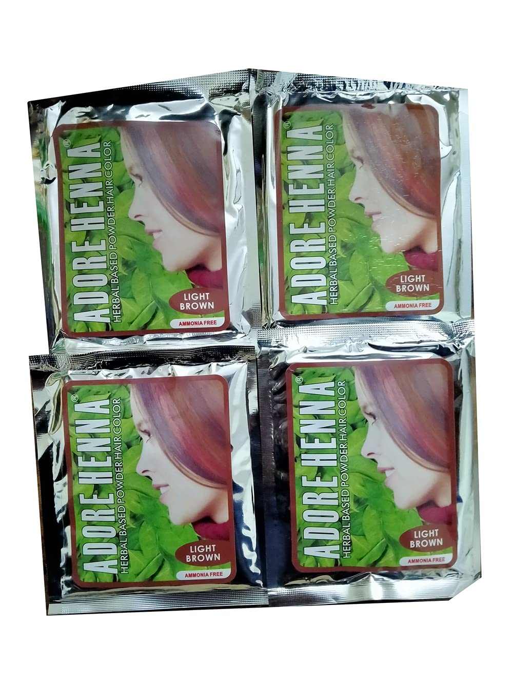 Adore Henna Light Brown Herbal Based Hair Color Powder (Pack of 24, 25g Each)-image-16
