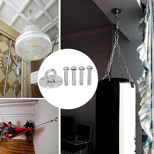 Miniatura 8 de Colgadores de columpio resistentes, gancho colgante de hamaca de capacidad de 1100 libras, juego de ganchos de fijación de columpio de acero