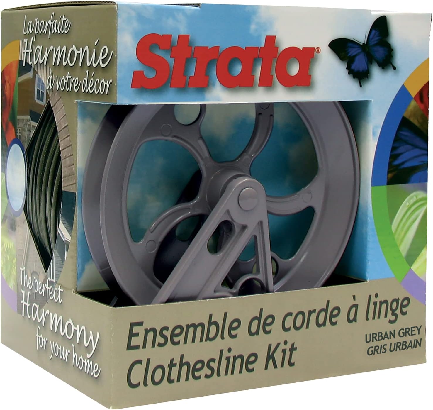 Strata Urban Grey Harmony Clothesline Outdoor Heavy Duty Kit 150 Feet Galvanized