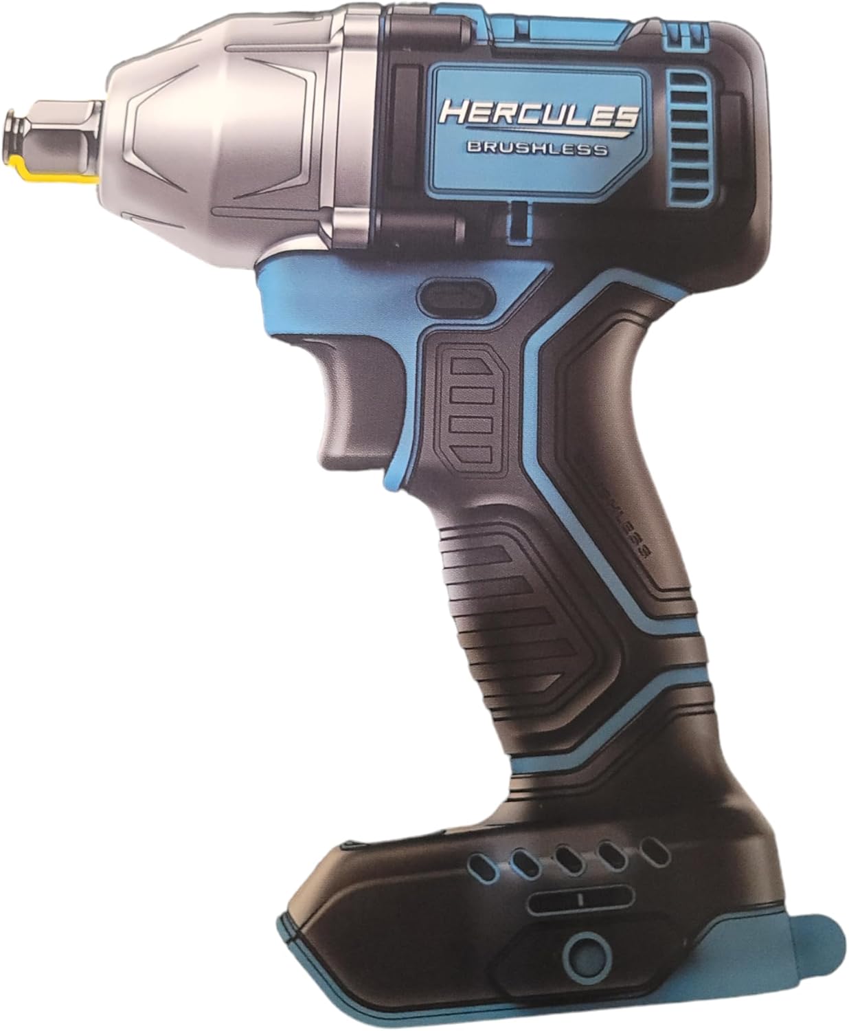 Generic 20V Brushless Cordless, 1/2 in. Compact, 4-Mode Impact Wrench with Friction Ring – Tool Only - By Hercules 5 YEAR WARRANTY, Small, Blue