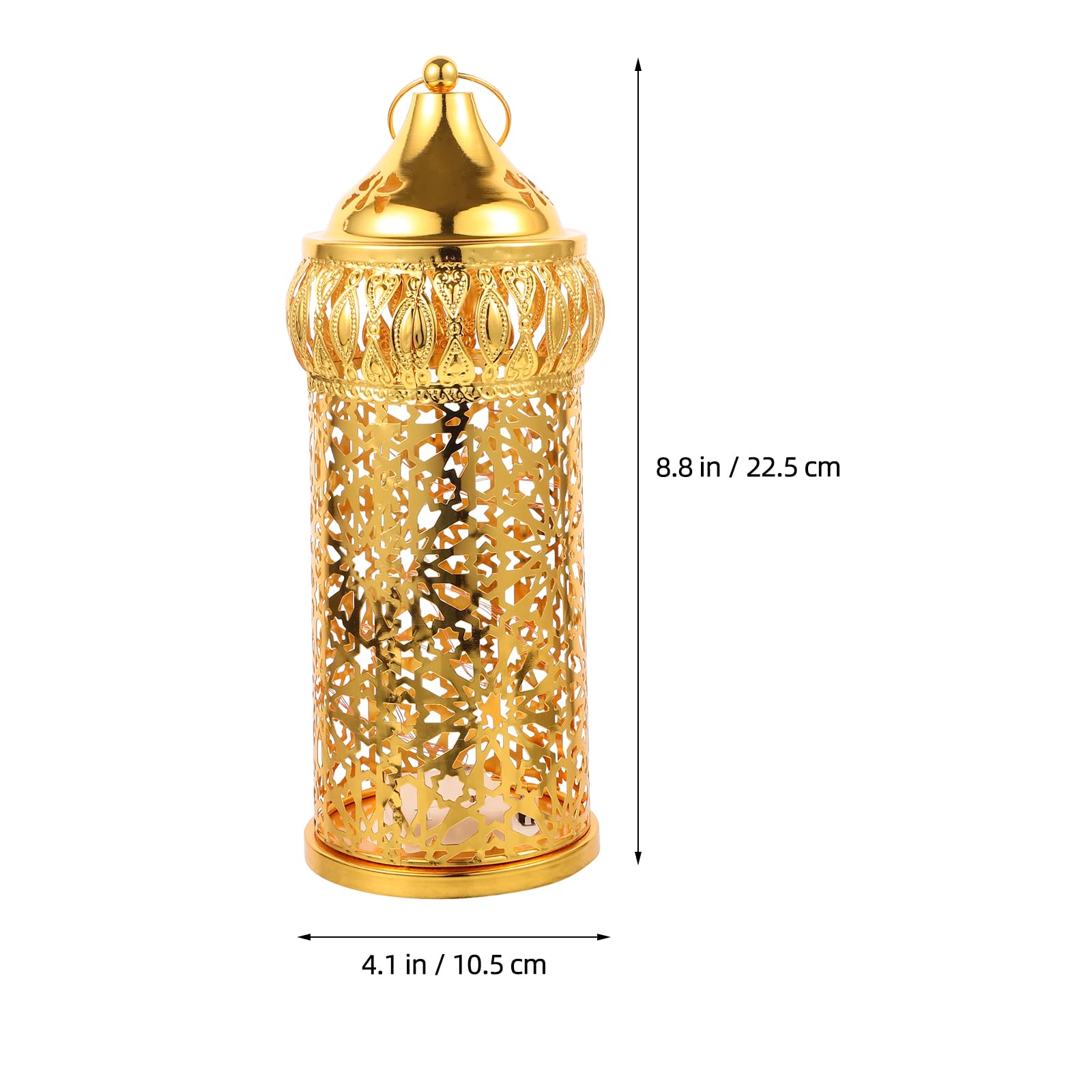 LOGOFUN Moroccan Style Candle Lantern Metal Tealight Candle Holder Hollow-Out Tabletop Lantern for Wedding Home Desktop Decoration