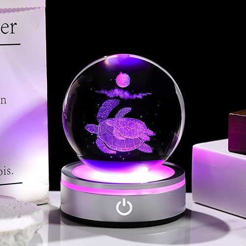 Bola de cristal de tortuga 3D de 3.15 pulgadas, regalos para mujeres y ...