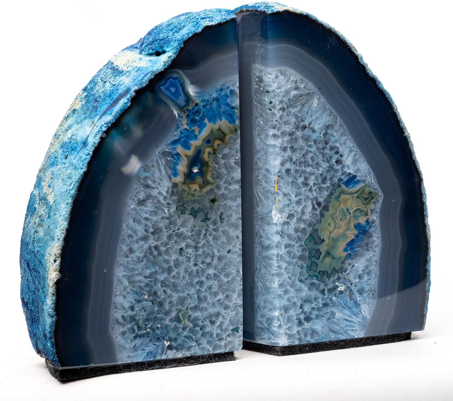 Agate Bookend Plus Includes Felt Bottom (6-8 lb, Blue)