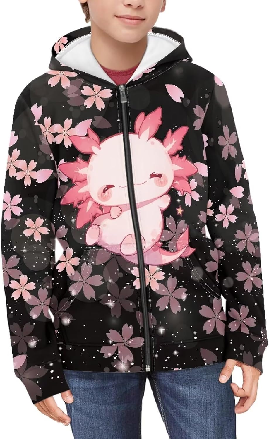 Kids Zip Up Hoodie Fashion Sweatshirt for Girls Boys Size 6-16 Years Old