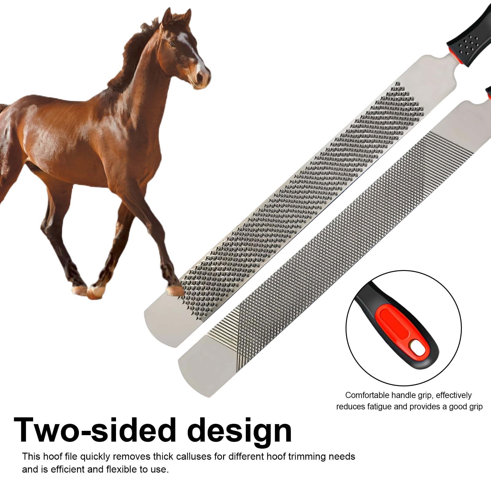 Couteau à Sabot à Double, Acier en Carbone Sabots Outil de Coupe, Lime à Sabot Double Face, avec des Poignées, pour Les Soins des Sabots pour Les Chevaux, Les Moutons et Les Bovins