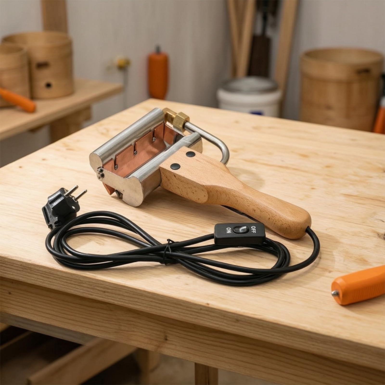 Qianly Utensile Disopercolatore Termico Utensile con Manico in Legno Professionale Raschietto per Apicoltori, Produttori Del, Smielatura, Apicoltura