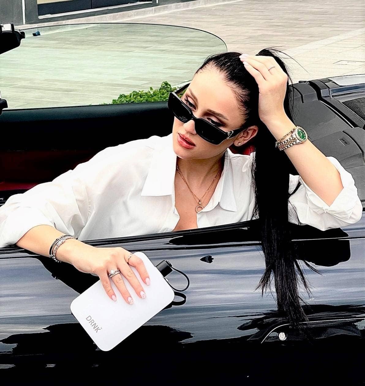 DRNK Steel | Flat Water Bottle as Seen on Shark Tank | Workplace Hydration, Travel, Hiking, and Gym | Leak Proof | Non-Toxic | BPA-Free | 17oz (500ml) [Arctic]