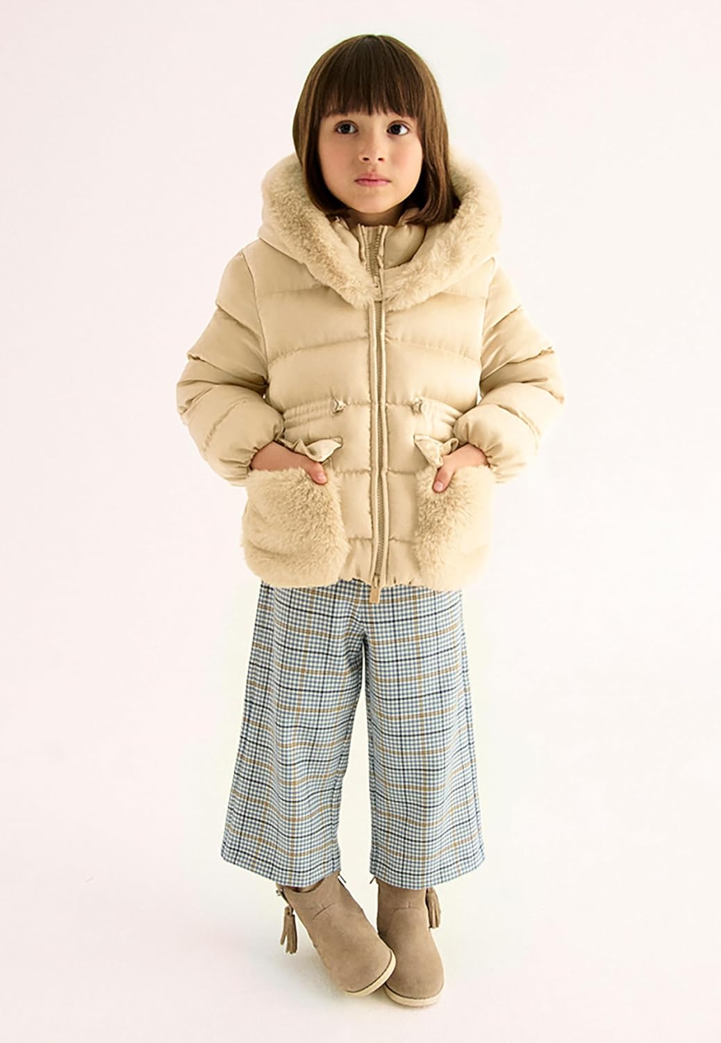 Abel & Lula Satin coat for Girls Almond