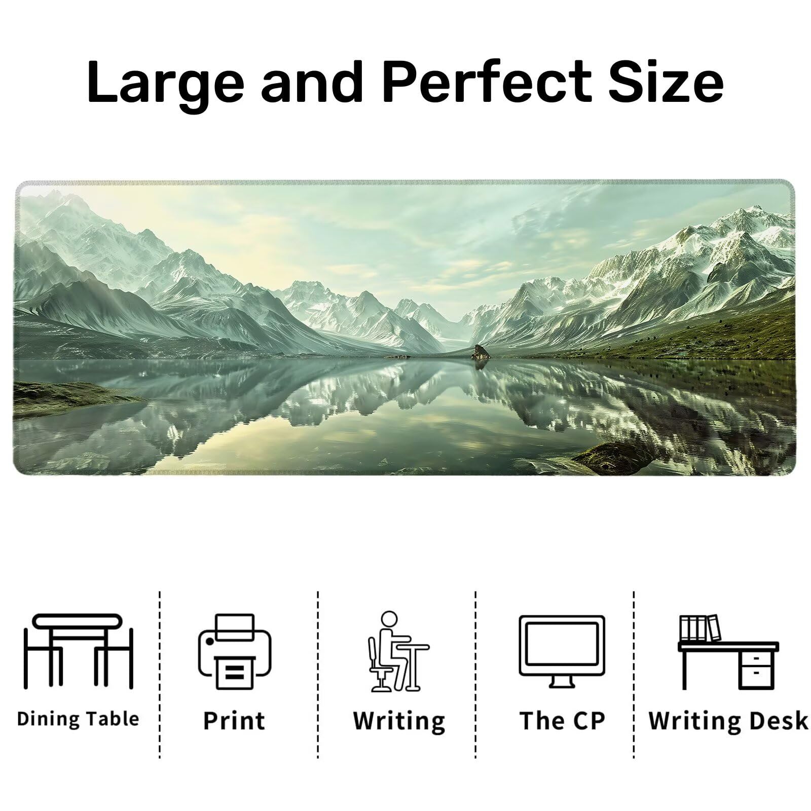 Alfombrilla Ratón Gaming, 1500x600x4 mm Alfombrilla Ratón XXL Montaña, Impermeable Alfombrilla Escritorio con Tela de Micro Tejido Superior, Base Antideslizante, Mouse Pad para Juegos (Paisaje) I-0