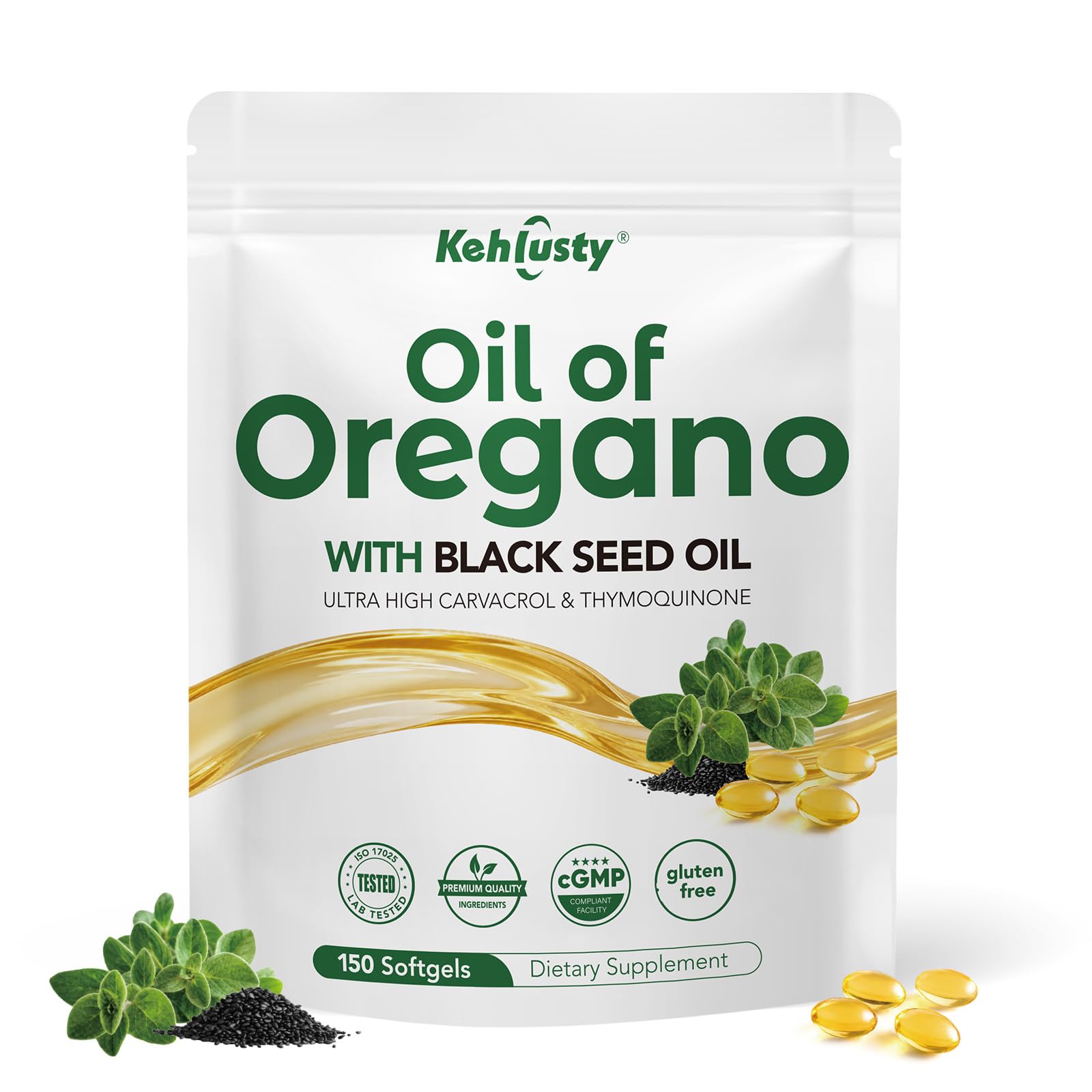 Oil of Oregano with Black Seed Oil Softgels, 120 Count — Amazon image 10