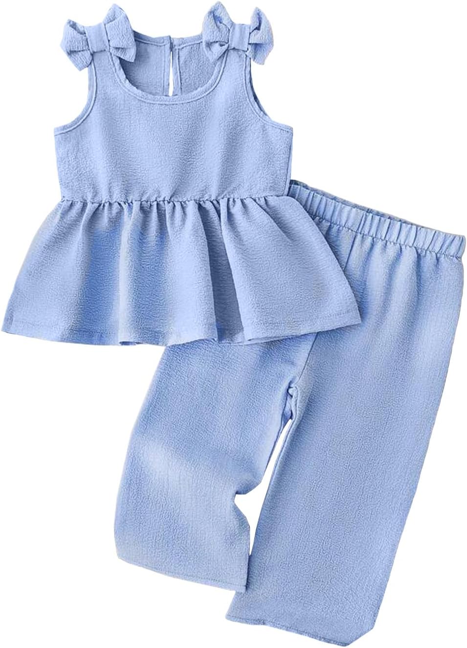 Baby Girls 2Pcs Ruffle Tank Top and Pants Clothing Set for 6M-3Y