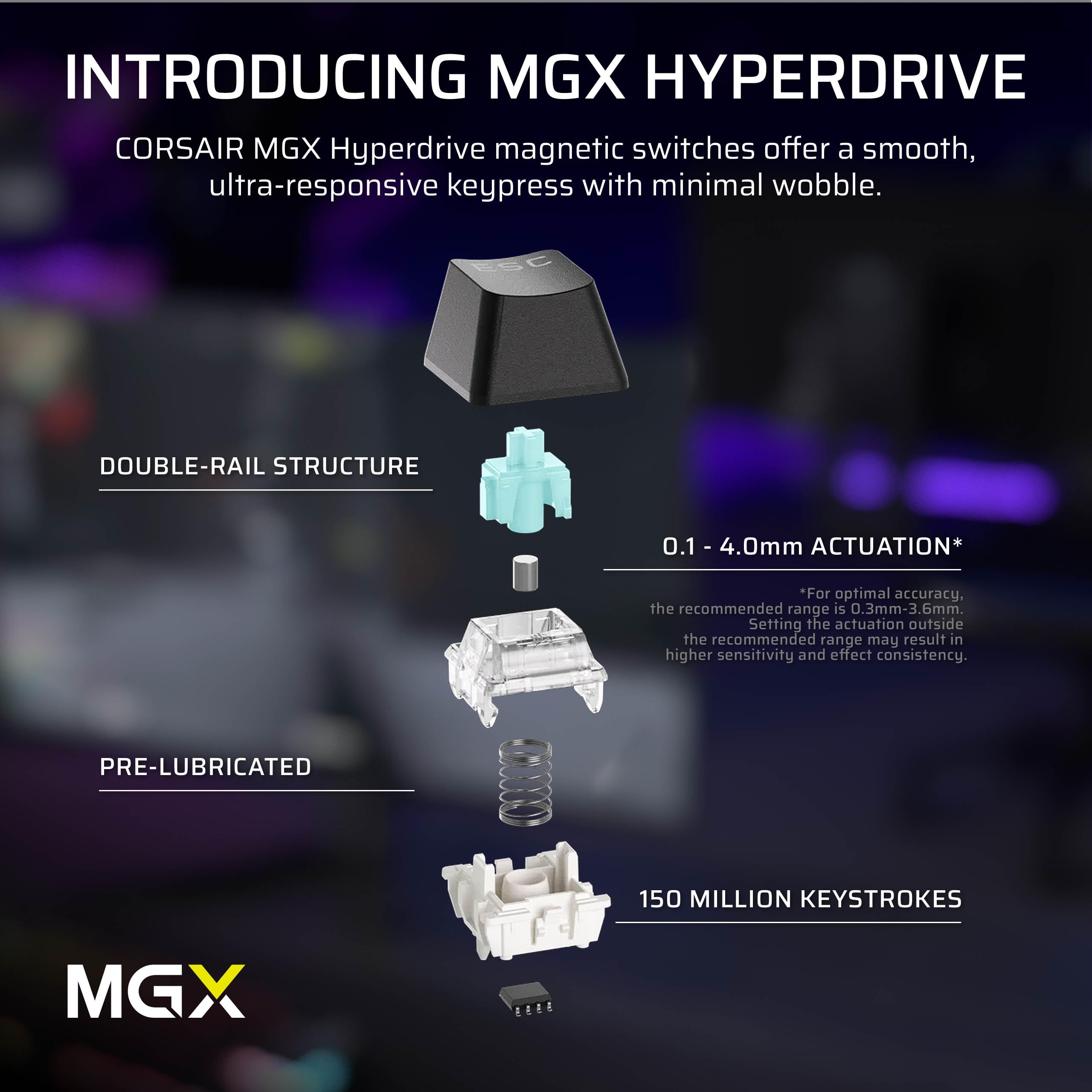Corsair MAKR PRO 75 Hall Effect Tastiera meccanica magnetica da gioco fai da te cablata - Layout al 75%, switch MGX Hyperdrive, doppio controllo, grilletto rapido, SOCD FlashTap, 8.000 Hz, USA