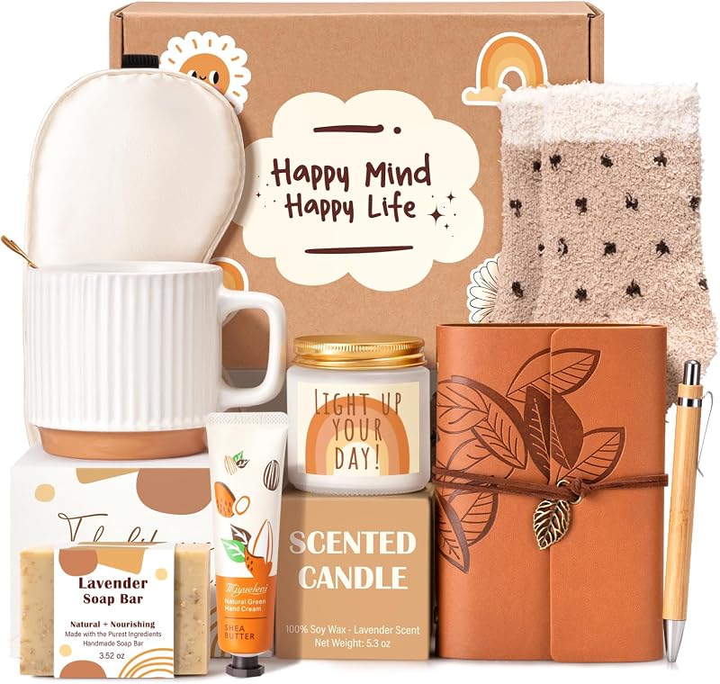 9-Piece Happy Birthday Gift Basket with Coffee Mug for Her