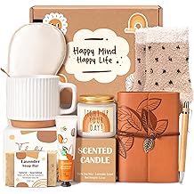 Gift Baskets for Women, 9pcs Unique Happy Birthday Gifts for Women, Thank You Basket Christmas Ideas Box w/Coffee Mug Her Mom Friend Teacher Coworker, Best Employee Appreciation Gifts