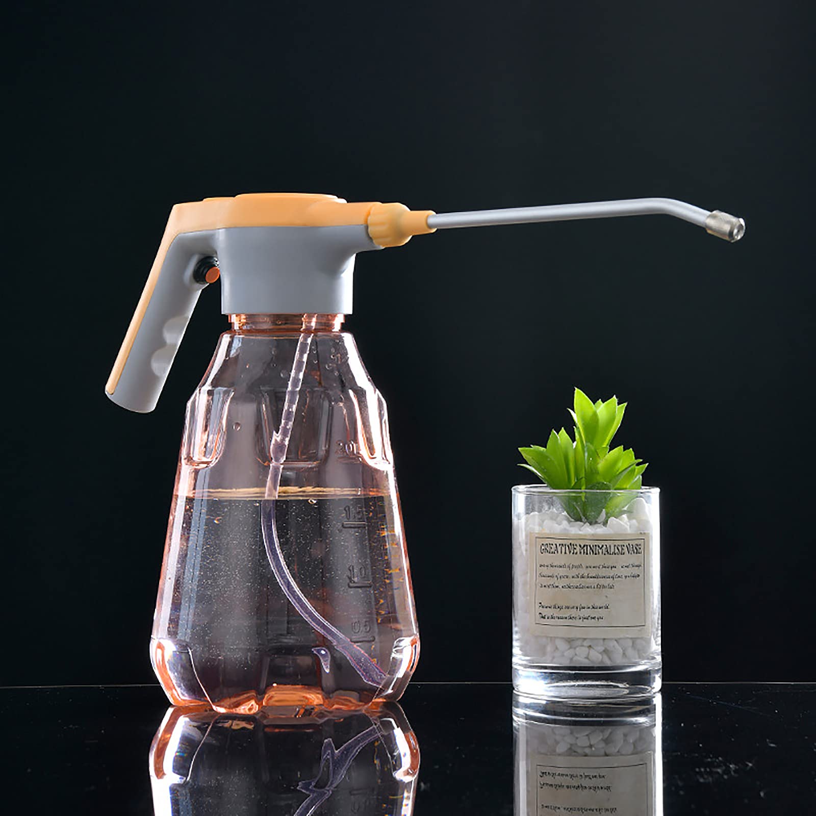 Pulvérisateur d'eau électrique de jardin en verre avec pompe supérieure et long bec USB 2 l Vert transparent