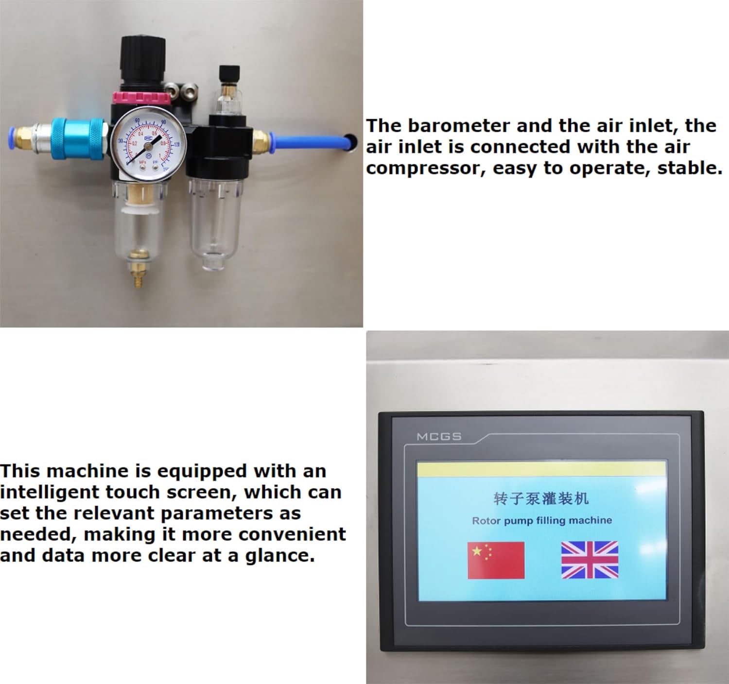 20MM Standard Nozzle Semi-Automatic Gear Pump Paste Filling Machine, 5-50000ML Stainless Steel 110V Pneumatic Filling Machine for Honey Syrup Jam Paste