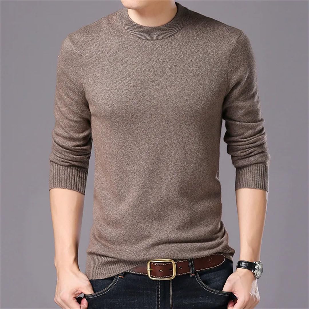 Men's Sweater Bottoming Shirt and Winter Men's Sweater Thick Casual Solid Sweater